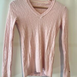 Women's Pink Cable Knit Sweater